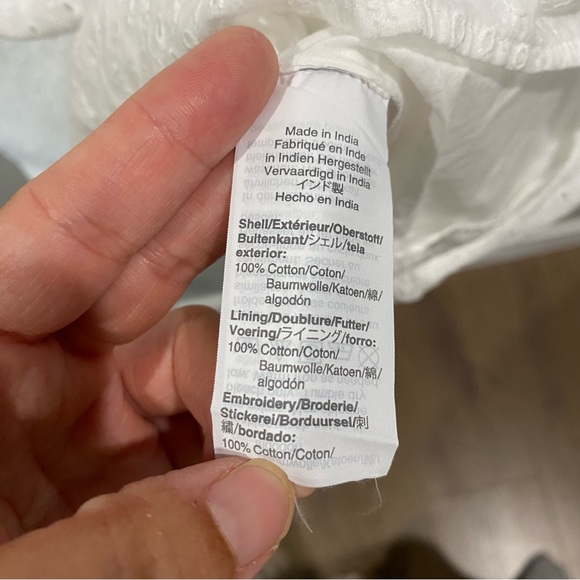 J. Crew Mercantile Eyelet Collared Short Sleeve Dress White Small - Picture 10 of 11